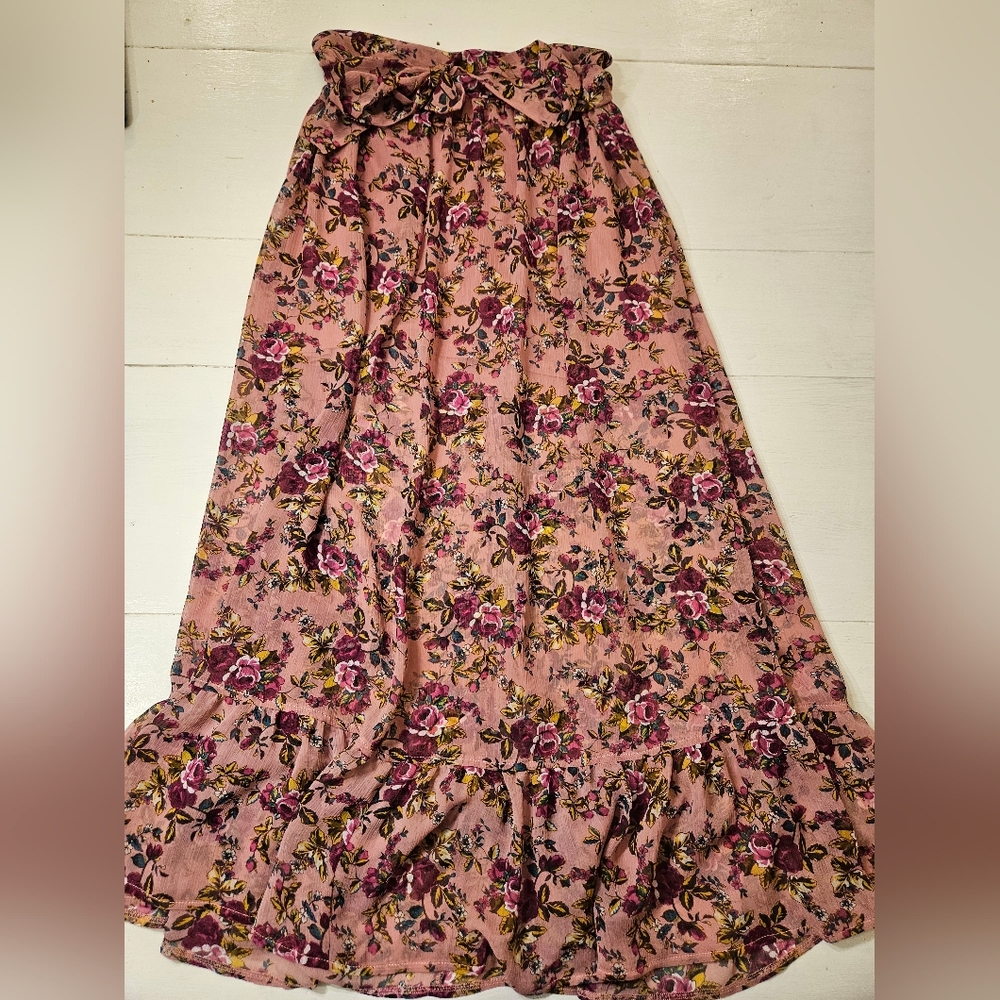 Express Floral Mauve Maxi Skirt